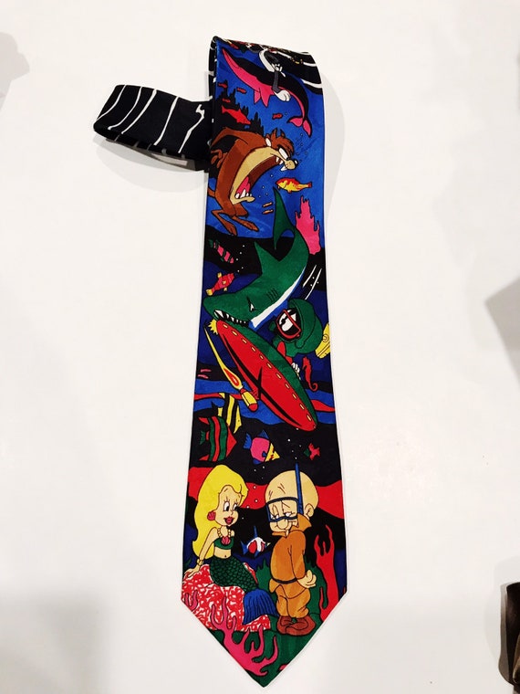 Vintage 1993 Looney Tunes Necktie: Warner Brothers Cartoon Novelty