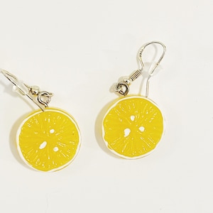 Lemon Slice Earrings Orange Slice Earrings Citrus Earrings Fruit Jewelry  Dangle Drop Earrings Post Pierced Ears Fun Funky Novelty Kitsch