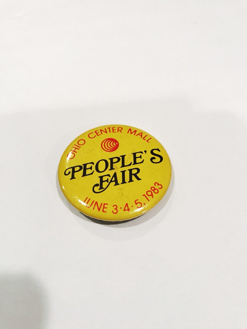 1983 Ohio Center Mall Peoples Fair Pinback Button dated June 3-4-5 1983 Vintage Souvenir Buttons Pins Retro Pinbacks OH Fair image 5