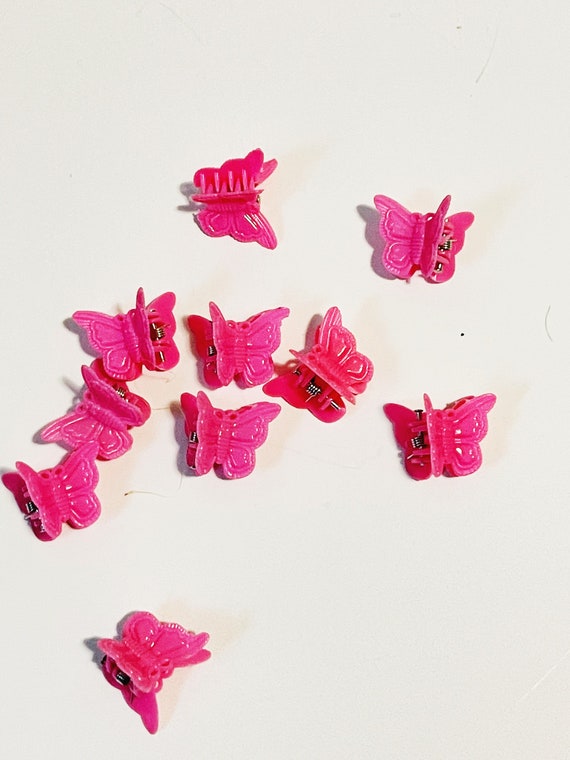 90s Style Pink Butterfly Clips Mini Butterflies Ha