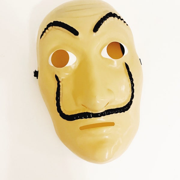 Money Heist Adult Mask Cosplay Halloween Mask Salvador Dali La Casa Samtity Guy Fawkes Mask Man with Mustache Mask Novelty Male Mask Costume
