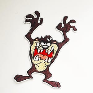 Tasmanian Devil Patch WB Cartoon Character Patch Iron On Novelty Patch Badge Applique Animation Patch Jacket Taz Patch Embroidered Patch DIY