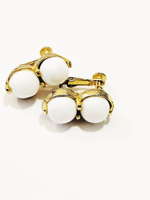 Vintage Dauplaise Screw back Earrings White Gold … - image 1