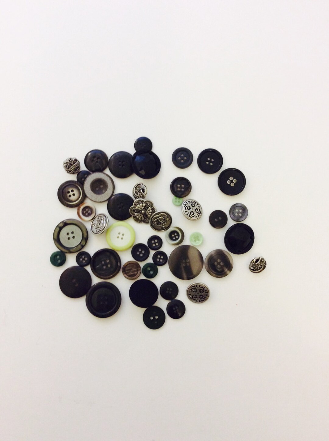 Vintage Button Lot: Black, White, Grey - 45 Count Sewing Buttons - Etsy