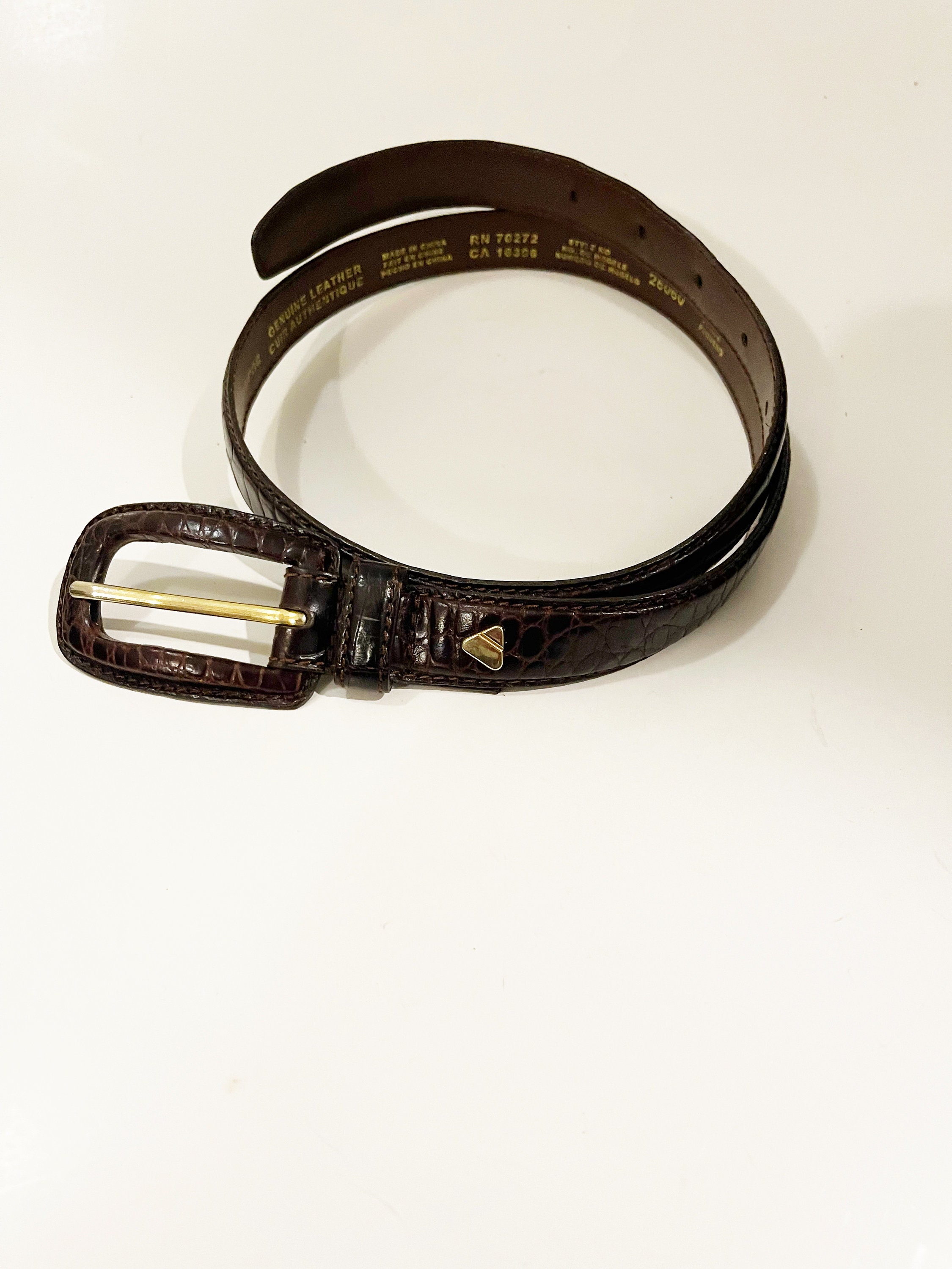 Vintage Liz Claiborne Genuine Snake Leather Skinny Belt - Cream/Gold Vintage 90 main image 2