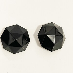 Vintage Trifari Clip On Earrings Geometric Globe Earrings Dome Earrings 90s Earrings Retro 90s Earrings Retro Black Earrings
