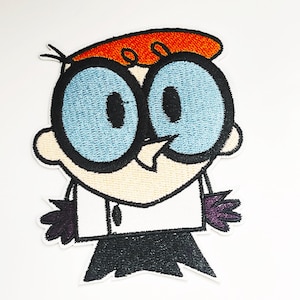 Dexter Cartoon Patch Dexter Laboratorium Tv Karakter Ijzer Op Nieuwigheid Patch Badge Applique Animatie Patch Jas Patch Geborduurde Patch DIY