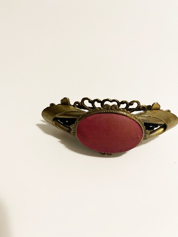 Vintage 1990s Hair Clip Barrette Ornate Metal Hai… - image 3