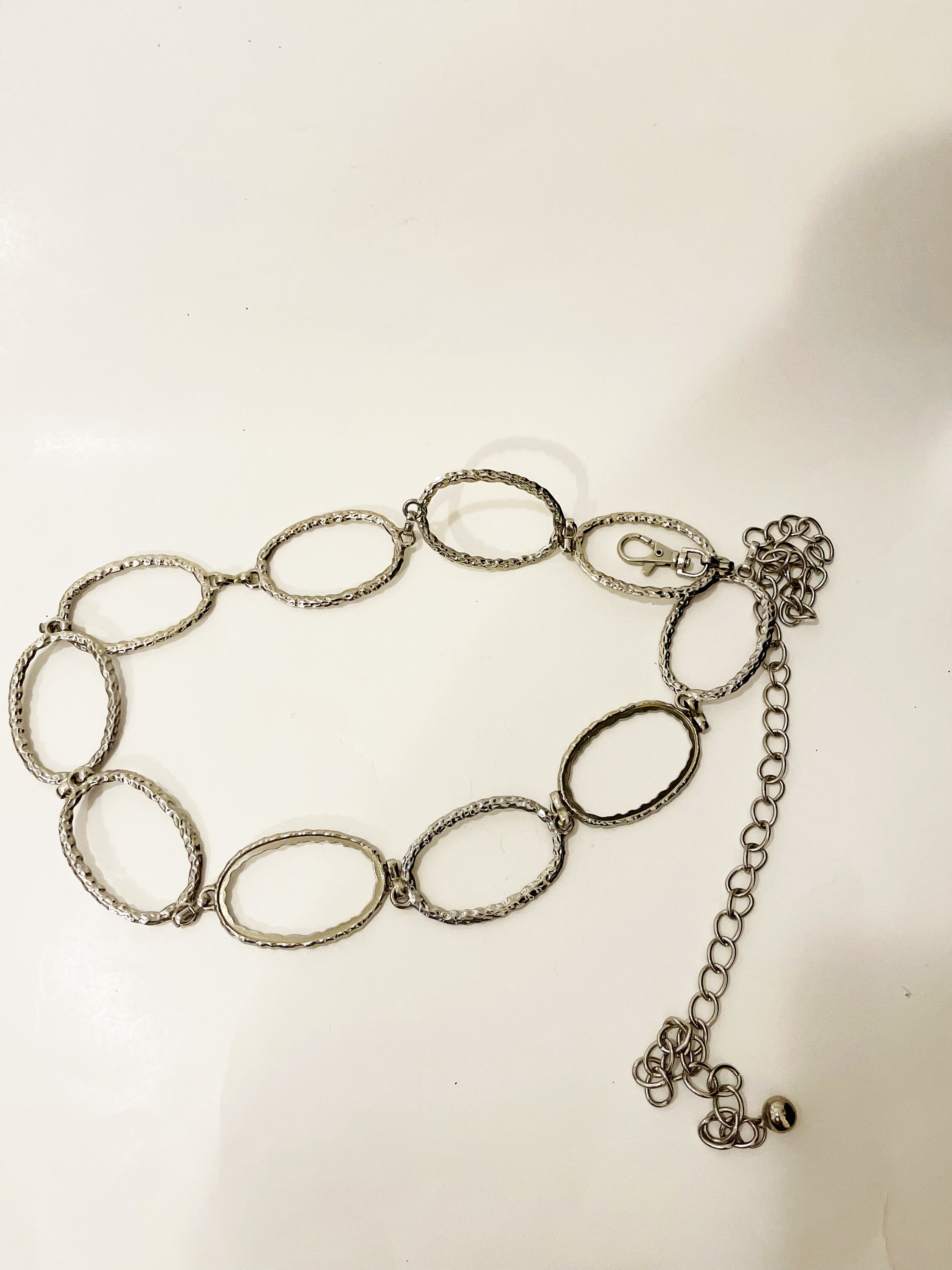Vtg 80s 90s Womens Silvertone Metal Circle & Squares Chain Belts Lobster Clasp Women main image 4