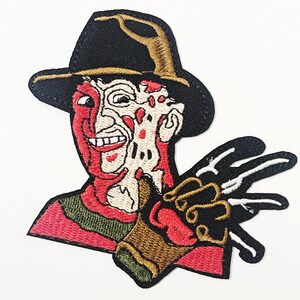 Toppa ricamata con personaggio di Freddy Krueger, da stirare, toppa originale, distintivo, applicazione, animazione, Nightmare on Elm Street.