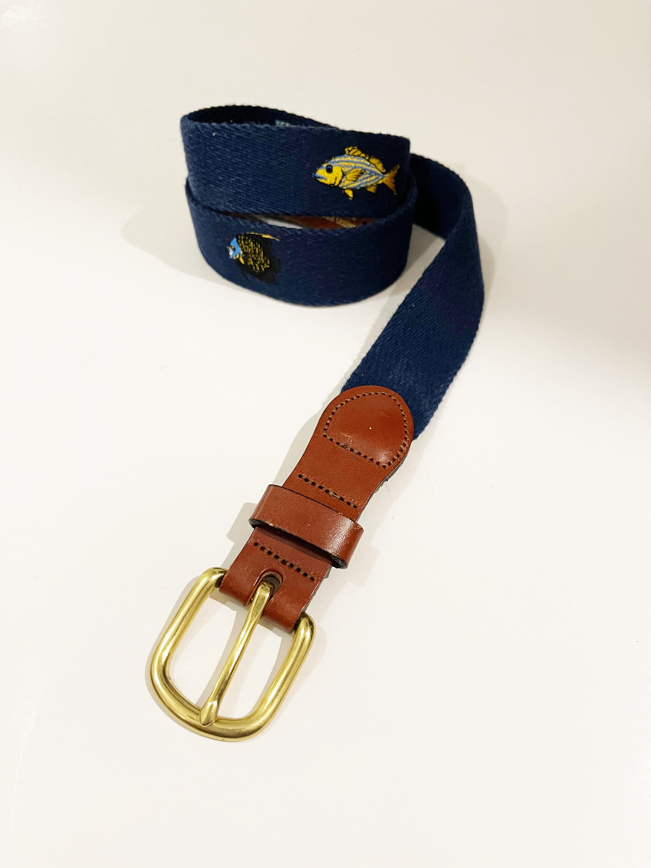 Vintage Fish Belt: 1990s Leather & Fabric, Fisherman Gift  display picture 2