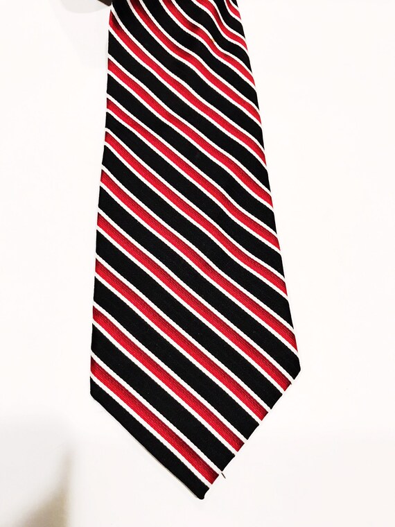 Red White & Blue Striped Tie Vintage 1990's Burma