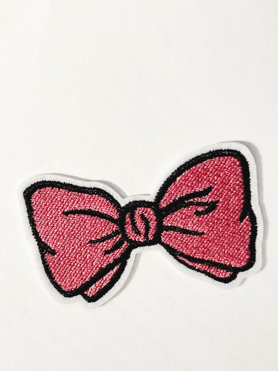 Tiny Pink Bow Patch Embroidered Bow Patch Iron On Bow Patch