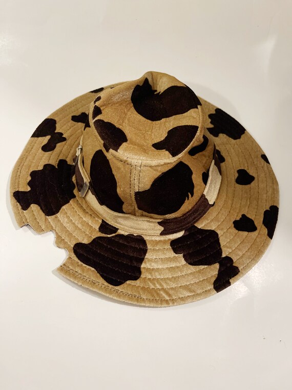 Cow Hat Cow Printed Y2K Velvet Felt Western Cowbo… - image 10