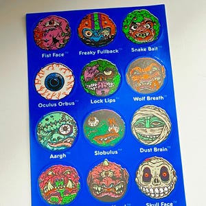 Vintage 1990s Madballs Stickers - American Greetings - Sheet of 12