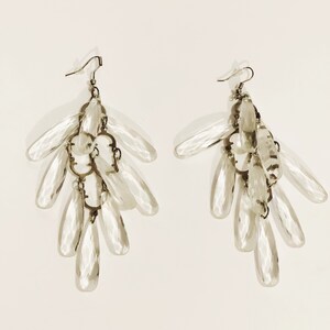 vintage Boucles d&#39;oreilles lustre en forme de larme transparente aspect cristal acrylique pendants élégants bijoux de tendance clair boucles d&#39;oreilles avant-gardistes goutte énorme
