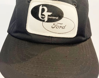 Vintage 1990s Ford Hat Black White Trucker Hat Automobile Baseball Cap Memorabilia Ball Cap Hipster Snapback Beau Townsend Car Dealership