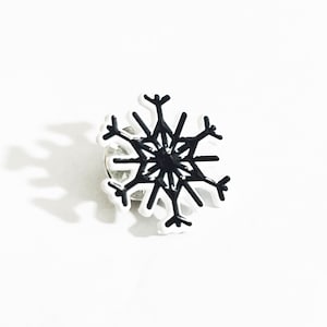 Snowflake Pin Snow Ball Pin Christmas Pin Winter Pin Holiday Pin Snow Small Enamel Pin Tie Tack Novelty Pins Winter Wonderland Small Brooch