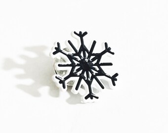 Snowflake Enamel Pin: Winter Holiday Brooch