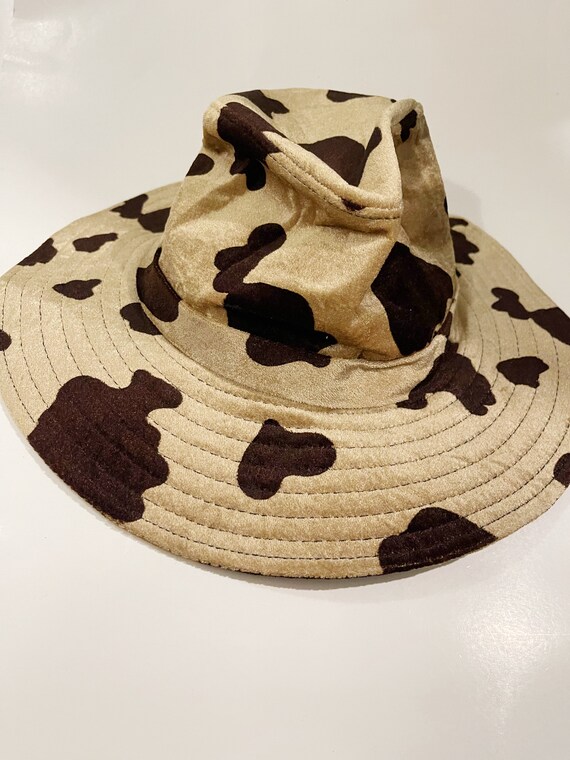Cow Hat Cow Printed Y2K Velvet Felt Western Cowbo… - image 5