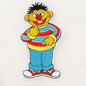 Ernie Patch Sesame Character Ernie Patch Applique Novelty Embroidered Patches Jacket Clothing Backpack Patches DIY Muppet Badge