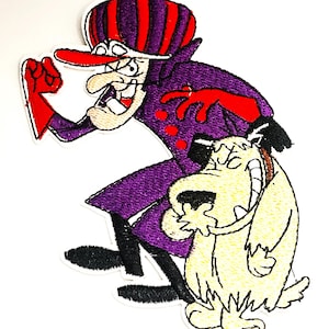 Wacky Races Dick Dastardly and Muttley the Dog Patch Character Patch Iron On Novelty Patch Badge Applique Cartoon Patch Embroidered Patch