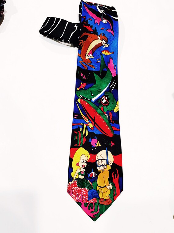 Vintage 1993 Looney Tunes Necktie: Warner Brothers Cartoon Novelty