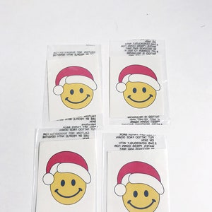 Temporary Christmas Tattoos Vintage Smiley Face Skin Santa Christmas Tattoo Set Christmas Holiday Happy Face Tattoos Party Favor Supplies