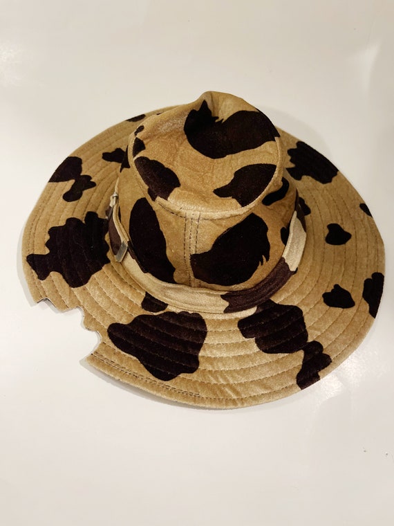 Cow Hat Cow Printed Y2K Velvet Felt Western Cowbo… - image 2