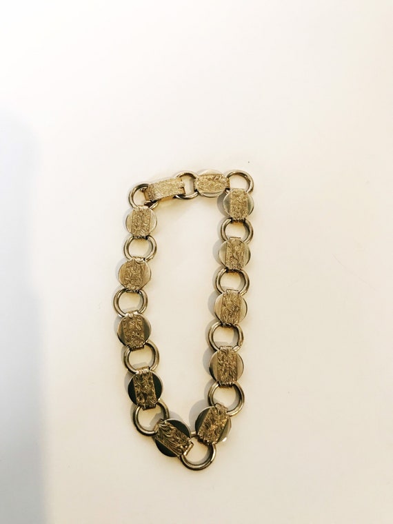 Vintage Sara Cov Bracelet with Engrave Flower Des… - image 7