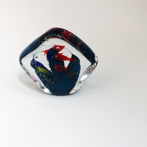 Murano Art Glass Tropical Fish Aquarium Paperweight Vintage Murano Gold Fish Paper Weight Ocean Fish Blue Coral Reef Menagerie Art Glass