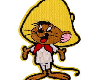 Speedy Gonzales 刺繍パッチ カートゥーン アイロン接着アップリケ ジャケット、バックパック、ジーンズ、DIYクラフト用 縫い付けパッチ アイロン接着パッチ