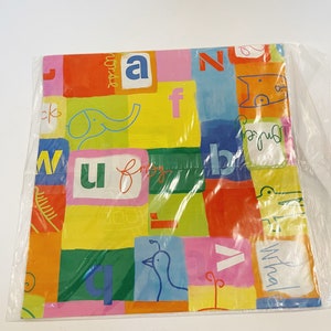 Vintage Alphabet Gift Wrap ABC&#39;s and Animal Wrapping Paper Children&#39;s Theme Retro Gift Wrap Paper Colorful Vintage Hallmark Party Supplies