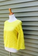 Yellow Vintage Crochet Shirt Bright Mod Yellow Handmade Sweater Pullover Sweater Hippie Bell Sleeve Shirt Bell bottom Flare Music Festival 