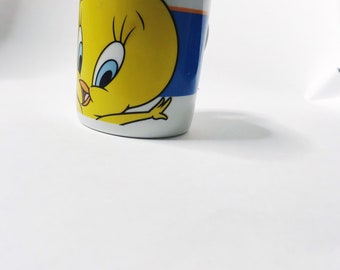 1996年製 TWEETY トゥイーティー 陶器 手鏡 ワーナーブラザーズ刻印 ヴィンテージ トゥイーティー バード マグカップ：ルーニー