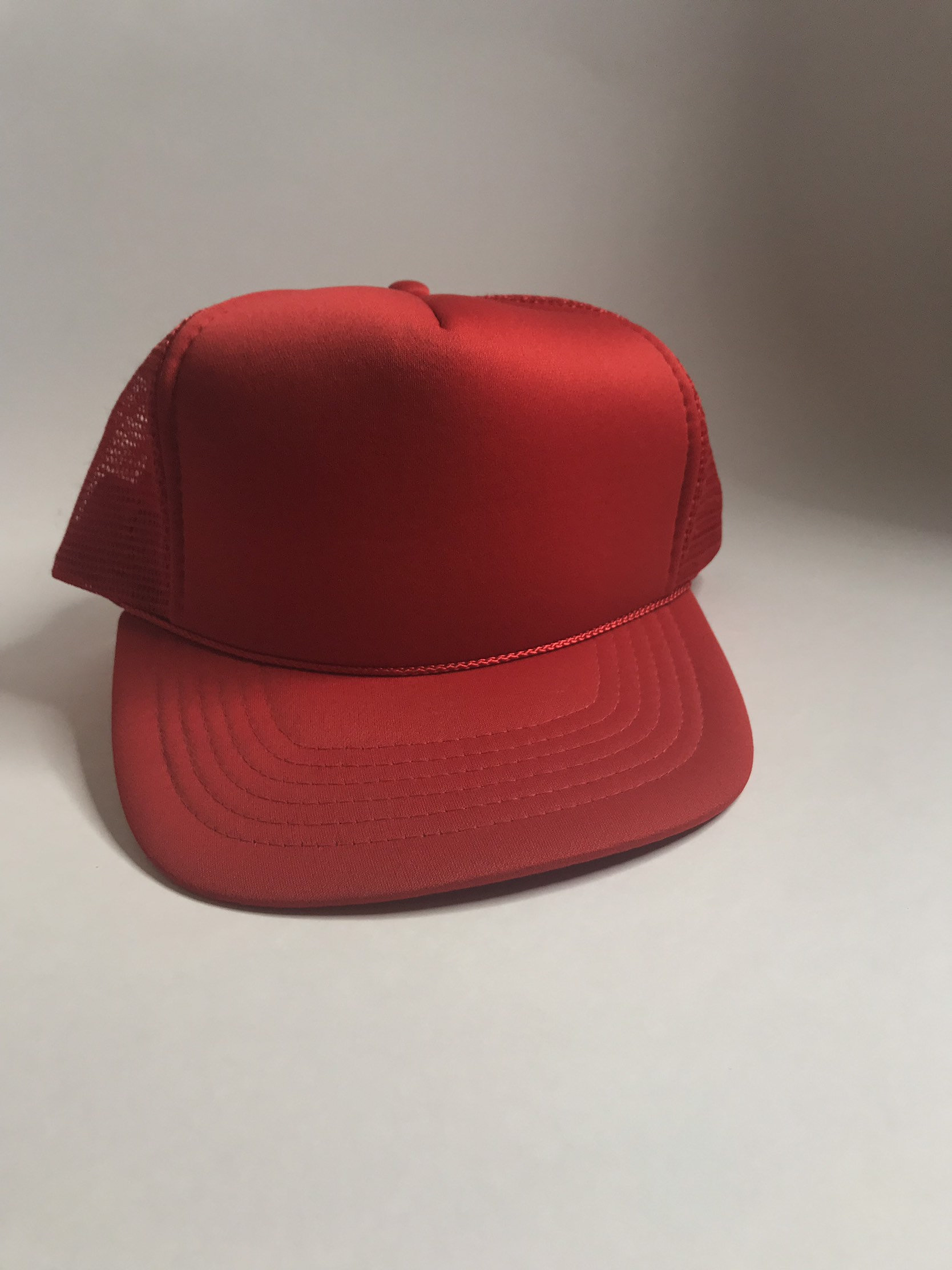 Red Trucker Hat Mesh Snapback Vintage 