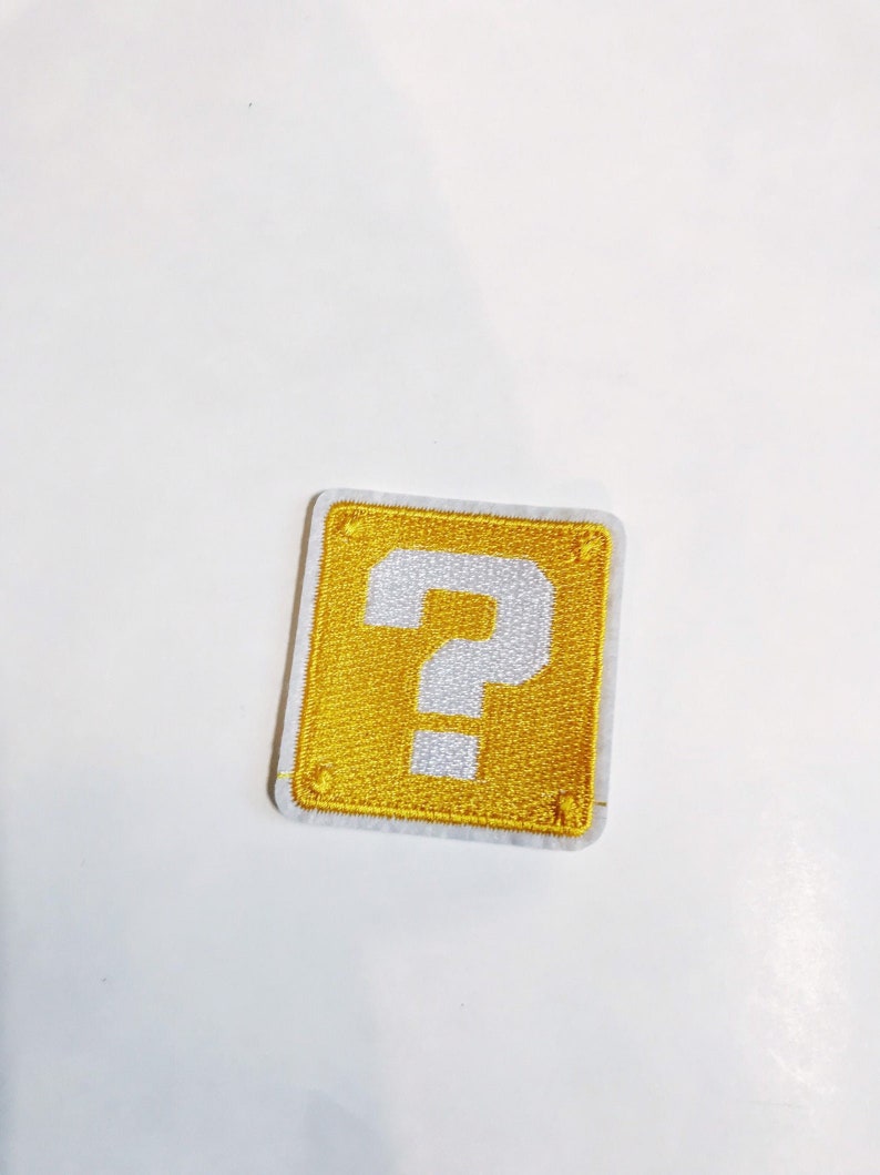 Super Mario Brothers Question Mark Block Patch: Embroidered Applique - Etsy