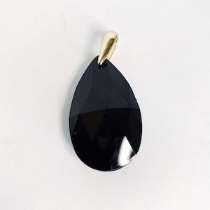 Black Tear Drop Pendant Black Plastic Pendant Bead Crystal Cut Jewelry Silver Black Craft Jewelry Supply Guess Brand