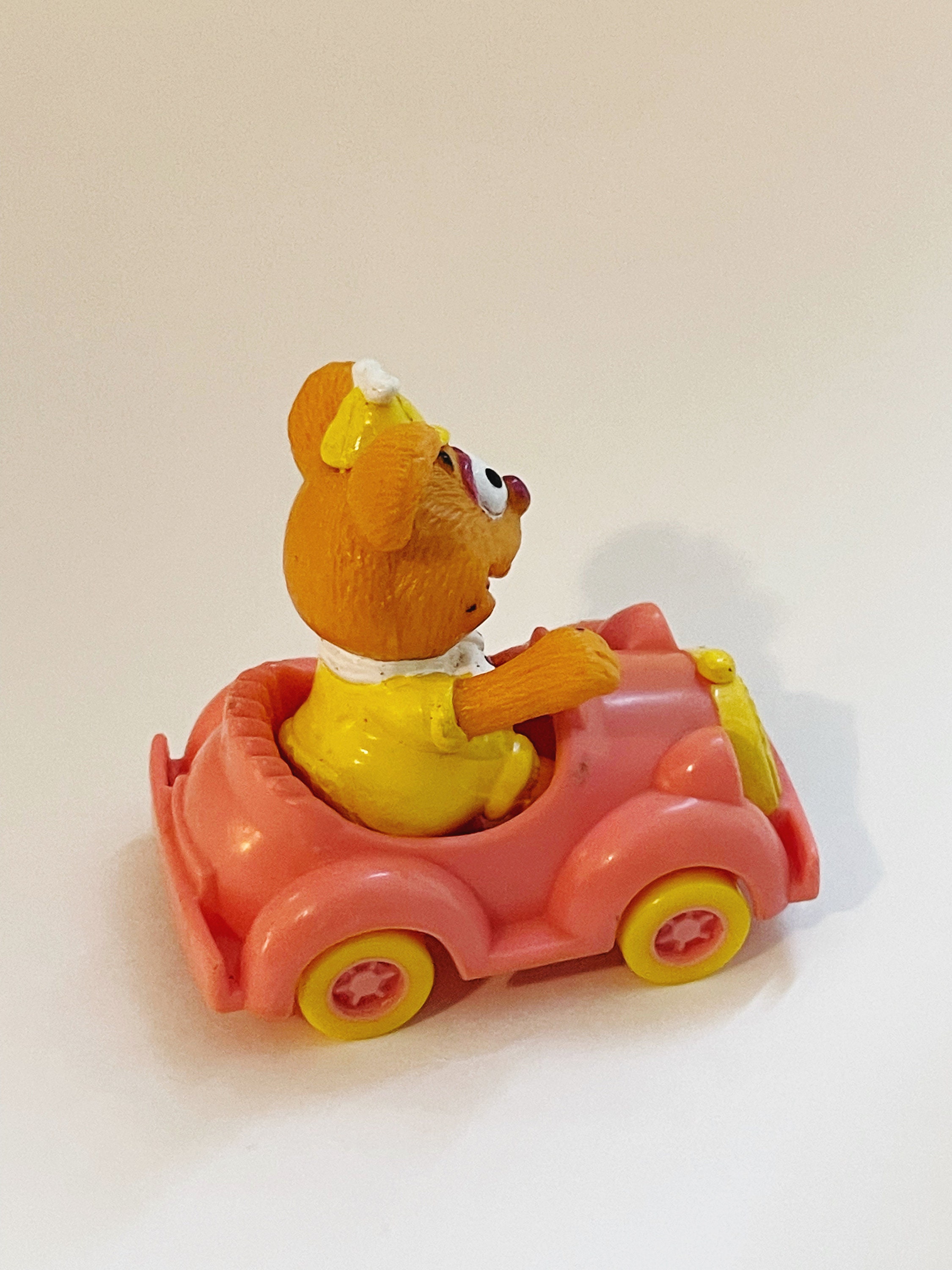 Vintage 1990 Muppet Babies Fozzie Bear in Pink Car - Mcdonald's