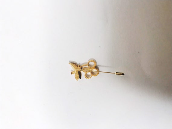 Vintage Cherry Stick Pin Lapel Hat Pins Gold-tone… - image 3