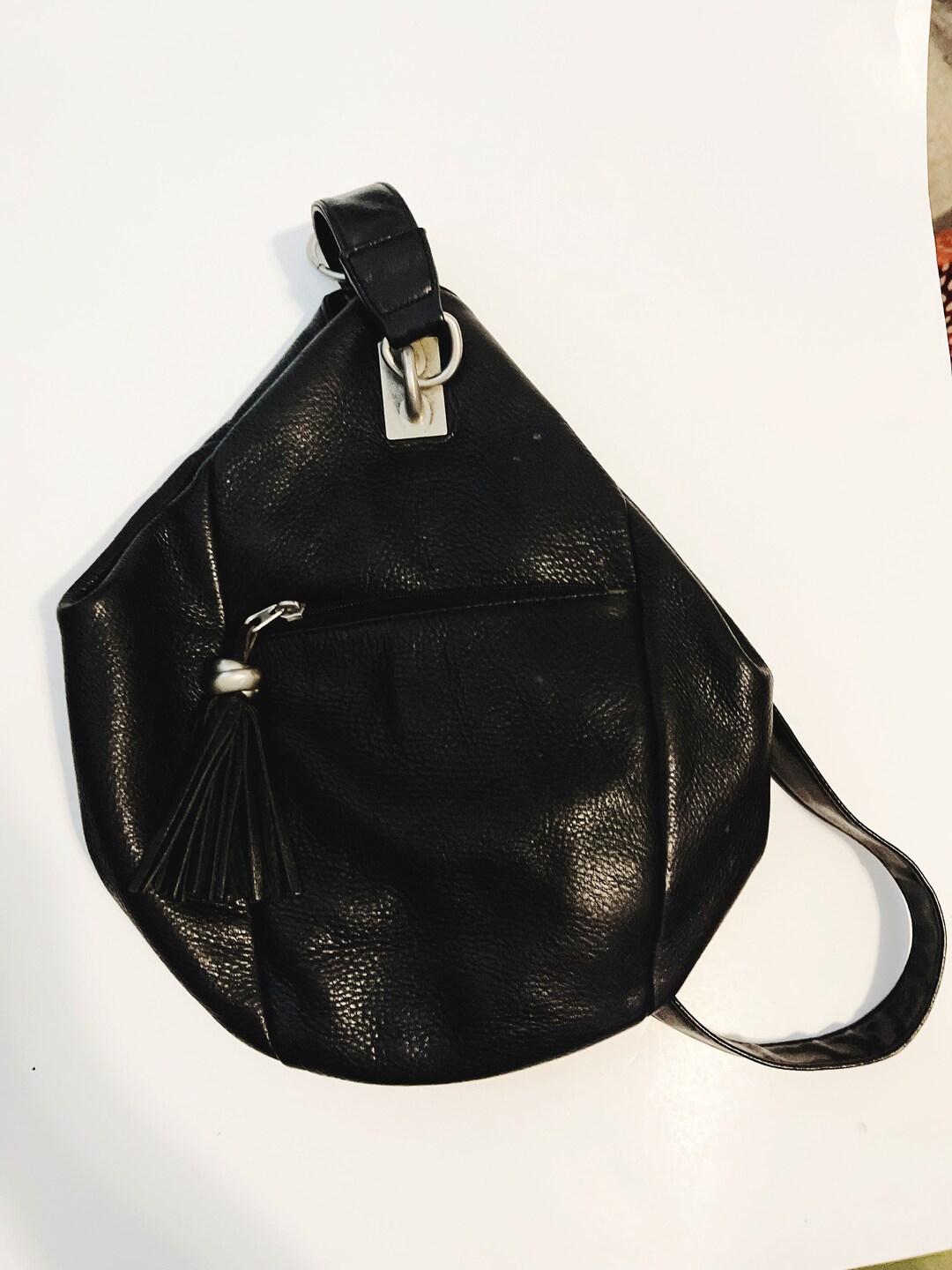 Black Genuine Leather Mini Backpack Purse Black Leather Backpack With