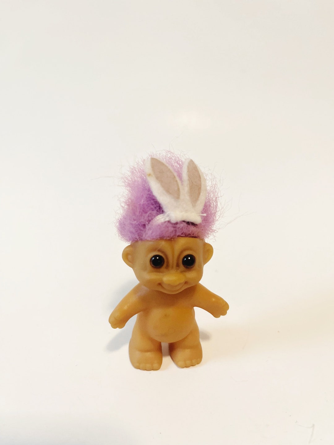 Vintage Russ Troll Miniature Easter Bunny Troll Doll Rabbit Ears Purple ...