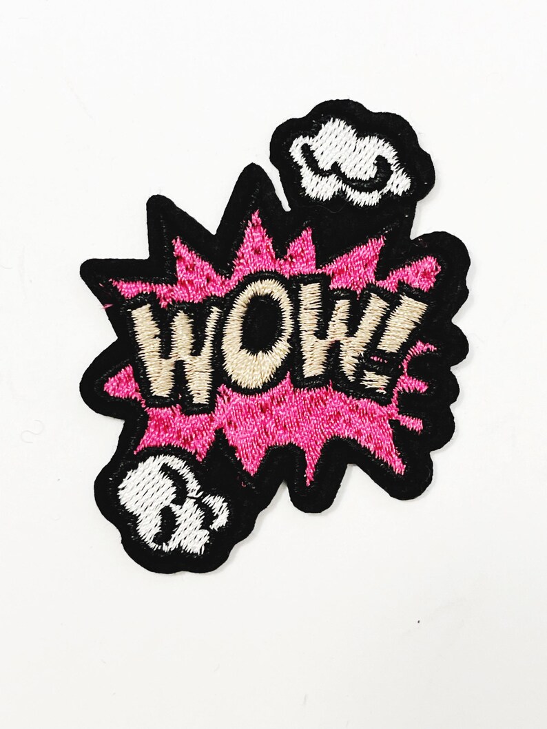 WOW Comic Book Words Patch Character Patch Iron on Novelty Patch Badge ...
