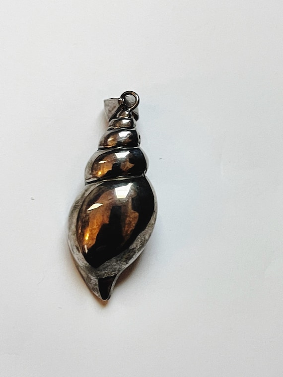 Conch Sea Shell Charm Sterling Silver Antiqued Finish Conch Sea Shell Charm Sterling Silver Antiqued Finish