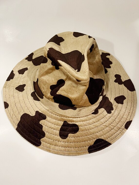 Cow Hat Cow Printed Y2K Velvet Felt Western Cowbo… - image 6
