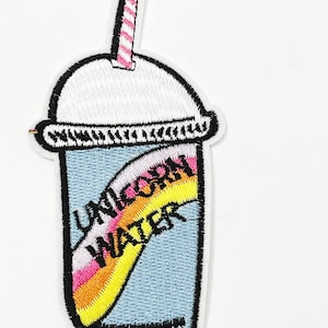 Unicorn Water Large Patch Character Patch Iron On Novelty Patch Badge Applique Drinking Cup Food Patch Jacket Patch Embroidered Patch DIY