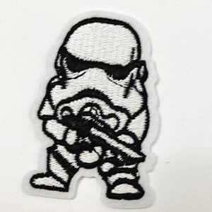 Star Wars Stormtrooper Chibi Patch – Embroidered Iron-On or Sew-On Badge Iron On Patch Sew On Patch Patches Novelty Patch for DIY Projects