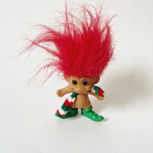 Vintage Christmas Troll Elf Troll Vintage Merry Little Trolls Russ 3&quot; Christmas ELF Troll Santa&#39;s Elf Red Hair