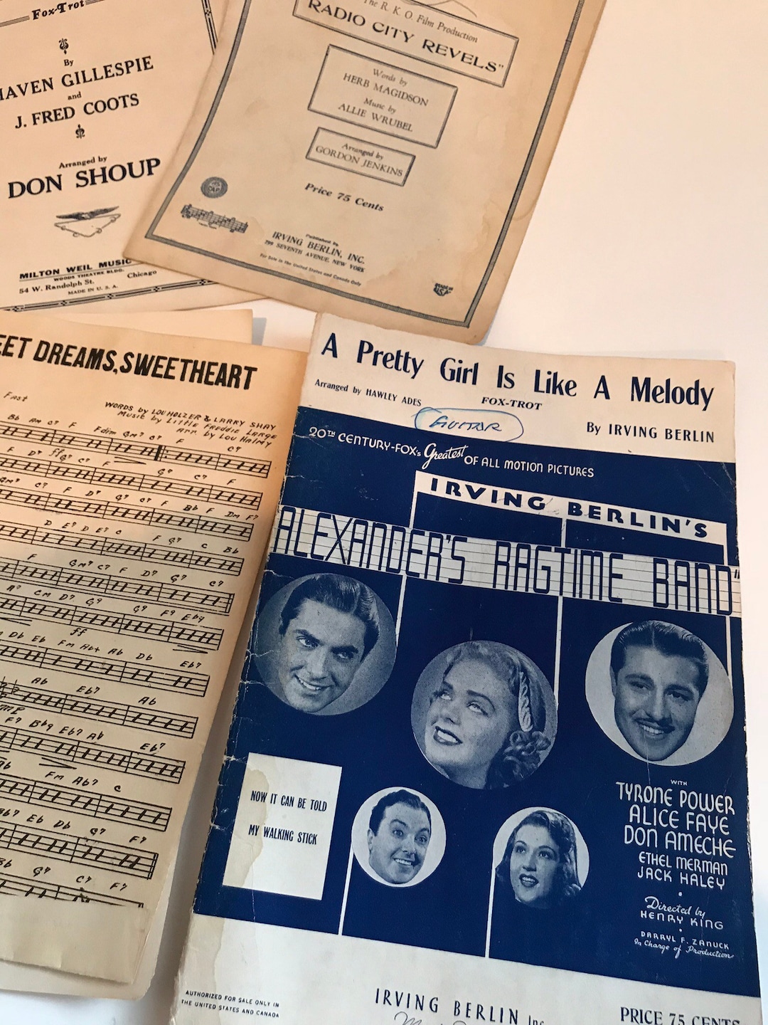 1990s Sheets Vintage Sheet Music Lot 1990s Score Sheets Vtg 1919-1937 Music Sheets ...