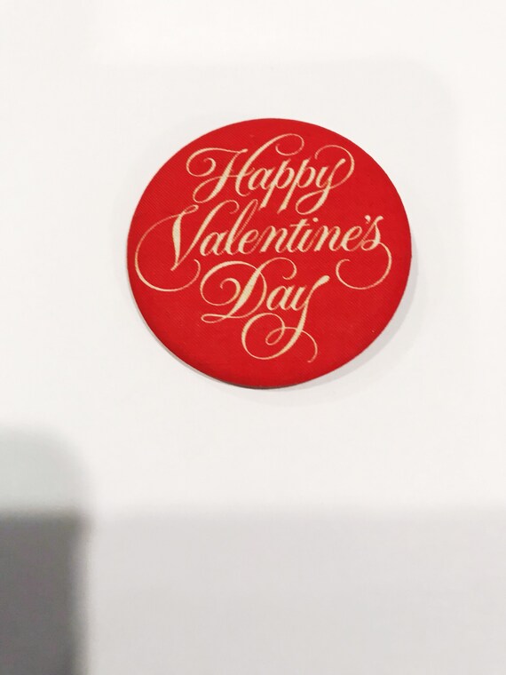 Vintage Hallmark Valentines Button Pin Happy Vale… - image 2